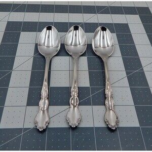 Oneida DOVER Teaspoons New Heirloom Cube Stainless Flatware Glossy 6 Inch S/3